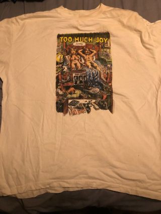 Rare Too Much Joy - Finally Rare 1996 Vintage T - Shirt Long Sleeved Usa