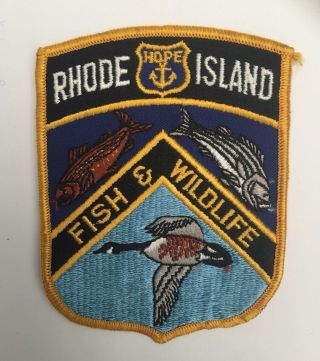Rhode Island State Fish & Wildlife Old Cheesecloth Shoulder Patch