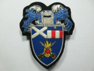 Sams Scottish American Military Society Bullion Crest Patch Pin Military Veteran
