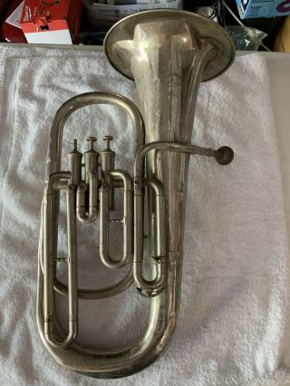 Vintage Goumat & Co.  Alto Baritone? Horn Has Dents Mi Austria