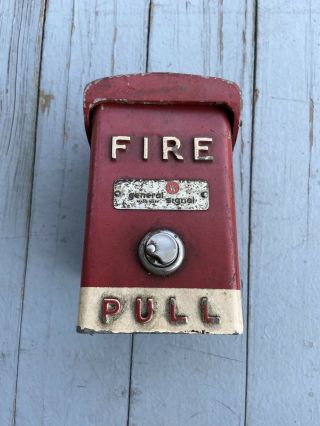 Vintage Metal Pull Station Fire Alarm Pull Down,  Decor,  Art General Signal