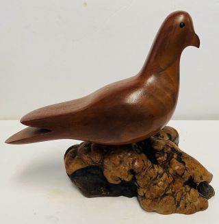 Carved Dove By Bruce Stamp Signed And Dated 1980 2