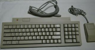 Vintage Apple Macintosh Keyboard,  Adb Cable And Mouse