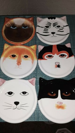Vintage/modern Kitty Cat Coasters Set Of 6 Made For Bandwagon Inc.  2001