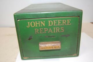 Vintage John Deere Wood File Box Dealer