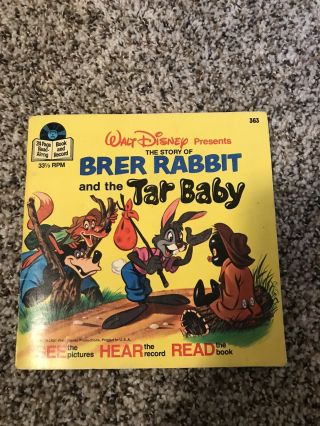 Walt Disney The Story Of Brer Rabbit And The Tar Baby Book W/record 1971