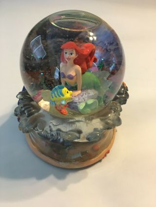 Disney The Little Mermaid Musical Snow Globe Ariel Under The Sea 7 " Dome No Box