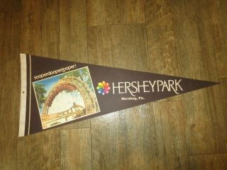 Vintage Hershey Park Pa.  Felt Pennant Sooperdooperlooper Souvenir 28 1/2 " Long