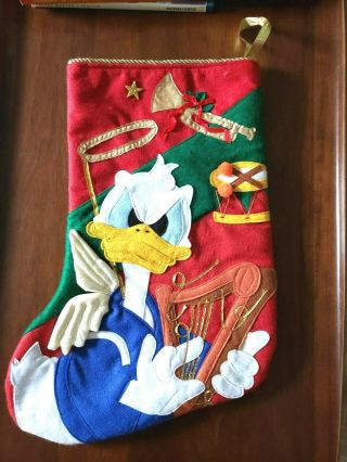 Vintage Disney Angry Donald Duck 20 " X 10.  5 " 3d Felt Christmas Stocking