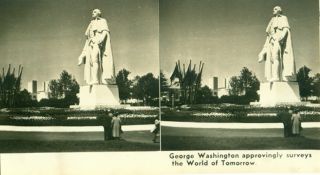 1939 Nywf " George Washington Statue " Stereoscopic Image No.  3