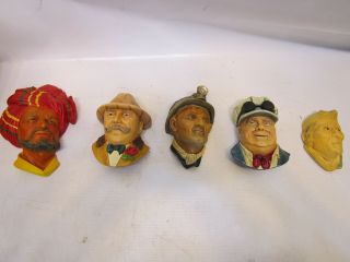 Vintage Bossons Head Wall Art Plaque Chalkware - Set of 5 2