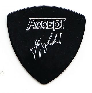 Vintage Accept Jörg Fischer Signature Black Guitar Pick - 1980s Tours