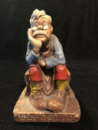 Vtg Walt Disney Prod Multi Products Chicago Geppetto Wood Mold Figure Pinocchio