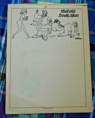 B Kliban School Notepad Workman Publishing Playboy Cartoon 6 Sheets Vintage