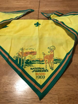 Vtg 1969 Boy Scout National Jamboree Idaho Scarf 32”