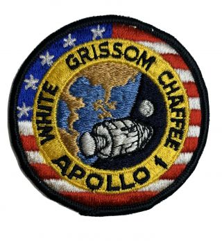 Vintage 1967 Nasa Apollo Program Apollo 1 Mission Patch - White/grissom /chaffee