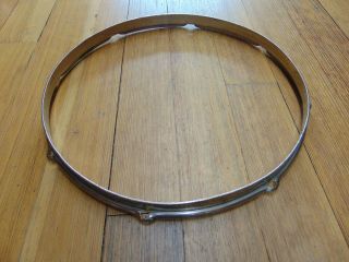 Vintage Slingerland Radio King Snare Drum Hoop 14 " - 8 Hole/lug Batter Nickel Nob
