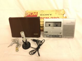 Vintage Sony Tcm 280 Ultra Slim Cassette Recorder Bundle Mostly Read