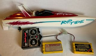 Vintage Tyco Rc Radio Control Speed Boat Rip Tide Racing Boat