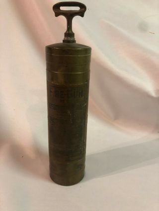 Vintage Brass Hand Pump American Lafrance Fire - Gun Extinguisher Empty
