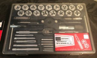Vintage Sears Craftsman Kromedge 41 Pc Tap & Hexagon Die Set 9 5201