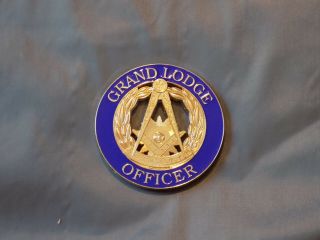 Masonic 3 " Car Emblem Grand Lodge Officer Past Master Fraternity Metal