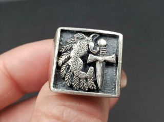 Vintage 925 Sterling Silver Mexican Aztec Indian Men 