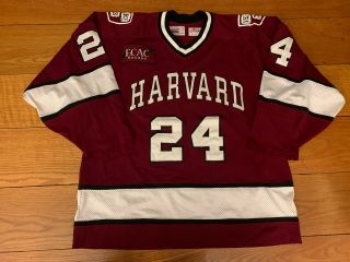 Vintage Ripon Air Knit Harvard Crimson Hockey Jersey Size 52 Team Issue Ecac