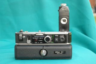 Vintage Nikon Md - 2 & Mb - 1 Motor Drive (no Insert Holder Batteries) For Nikon F2