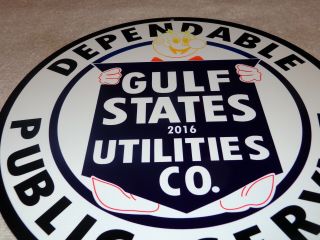 Vintage Reddy Kilowatt Gulf State Utility,  Power 11 3/4 " Metal Gasoline Oil Sign
