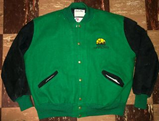 Seattle Sonics Vtg 90s Delong Wool Varsity Nba Jacket Coat Color Block Xl