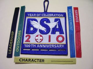 Boy Scout Patch With Ribbons 2010 100th Anniversary Year Of Celebration