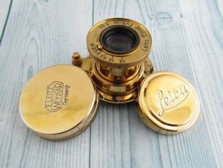 Leitz Elmar 1:3.  5 F=5cm Vintage Russian Gold Lens To Camera Leica 2 (d)