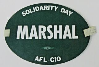 1991 Solidarity Day Marshal Afl - Cio Labor Union Plastic Arm Band W/elastic ^