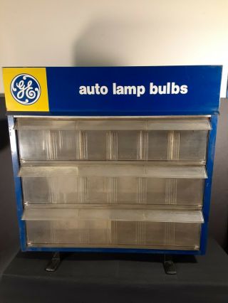 Ge Auto Lamp Bulbs Display Rack Organizer Holder General Electric Vintage