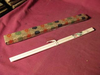 Vintage Asian Bovine Bone Chopsticks In Their Box