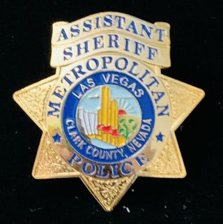 Las Vegas Metropolitan Police Assistant Sheriff Clark County Nevada Badge Lapel