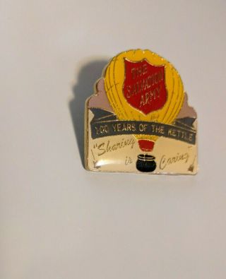 Vintage The Salvation Army 100 Years Of The Kettle Pin