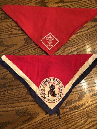 1957 Boy Scout National Jamboree Neckerchief,  Vintage Red Neckerchief