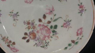 Pretty Chinese 18th C Famille Rose Porcelain Saucer Dish C 1760,