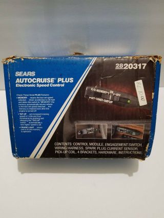 Sears Autocruise Plus Electronic Speed Control Vintage