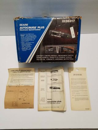 Sears Autocruise Plus Electronic Speed Control VINTAGE 3