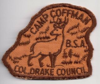 L Bsa,  Vintage Camp Coffman Patch,  Colonel Drake Council Pennsylvania Pa