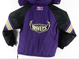 Vintage Starter Jacket 1990 ' s Baltimore Ravens NFL Pro Line Youth M Pullover 2