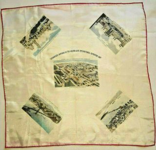 1939 Exposition Scarf Golden Gate International Authorized Souvenir Of The Expo