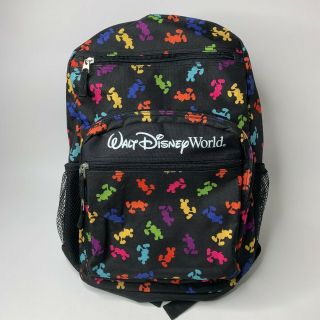 Walt Disney World Mickey Mouse Backpack Black Rainbow Silhouette Park Exclusive