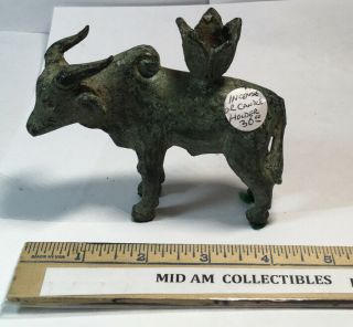 Vintage Bronze Bull Steer Incense Burner Or Candle Holder 4.  5”x3.  75”