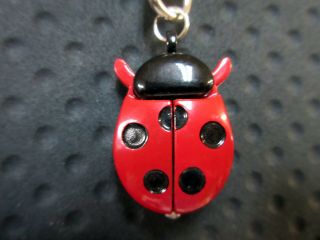 Red Ladybug Clip Quartz Watch 5 Black Dots White Dial Ladybugs