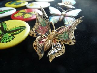 Set Of 14 Ussr Soviet Russian Badge Brooch Butterfly