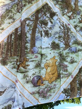 Vtg Winnie The Pooh 60x84 2 - Sided Twin Bed Comforter Bedspread